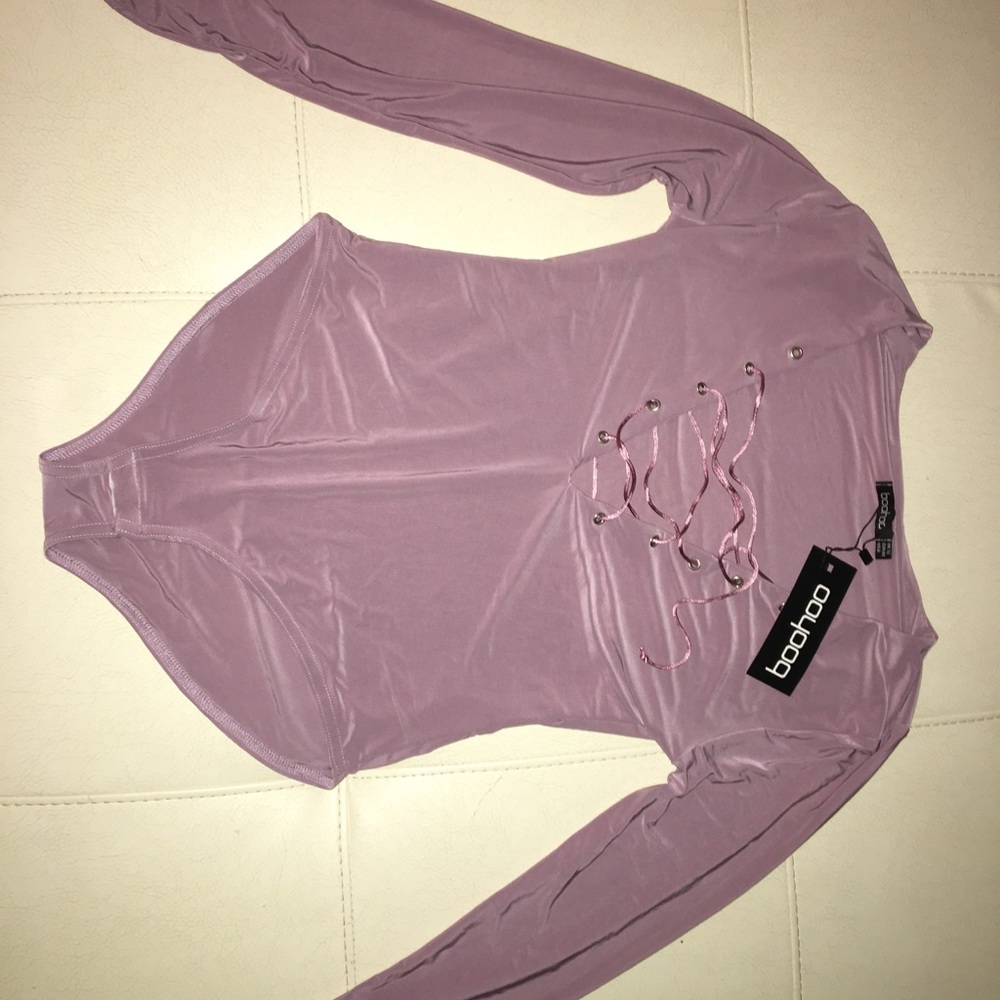 Purple Lace Up Bodysuit